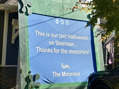 Spotted: End of the line for this Sherman Avenue Halloween front yard