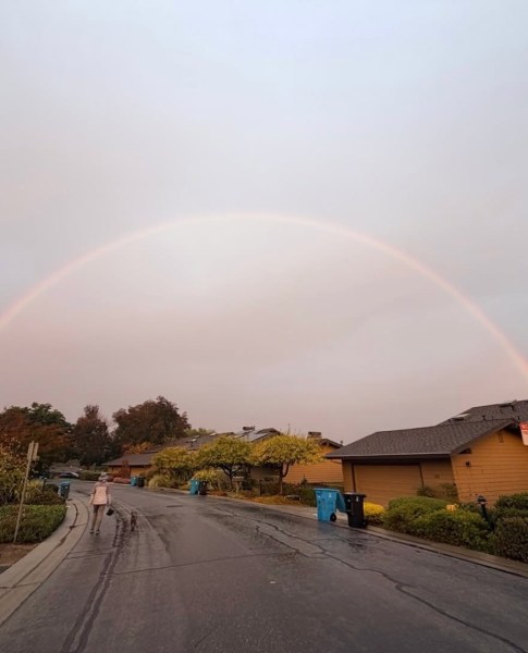 rainbow over Menlo Park